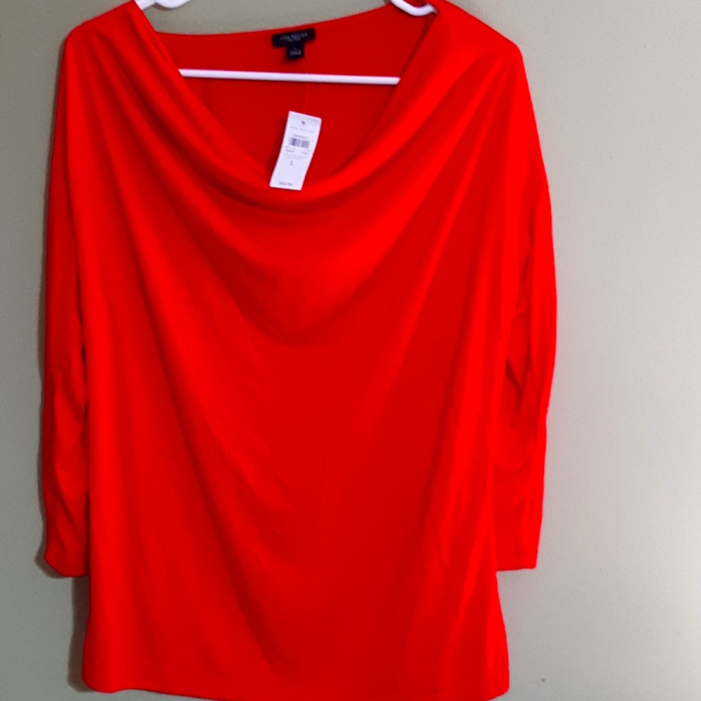 Ann Taylor womens red 3/4 sleeve top size L